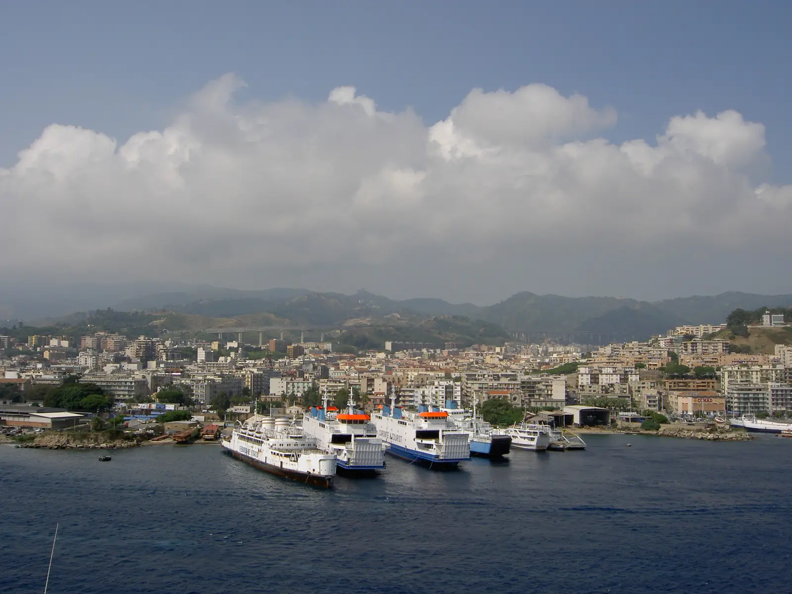 The port of Messina on the island of Sicily in Italy